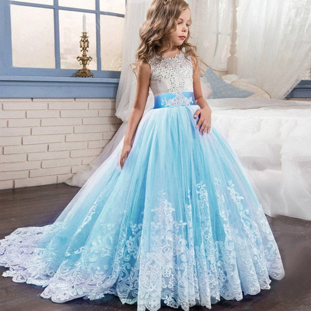 2021 filles adolescentes robe enfants demoiselle d'honneur enfants robes pour filles vêtements princesse robe fête robe de mariée Costume 8 10 12 Y