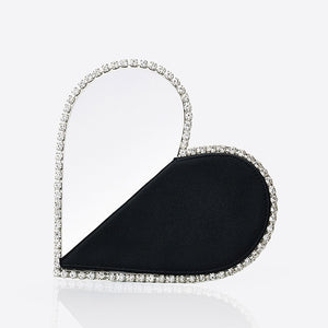 Women diamond heart evening bags