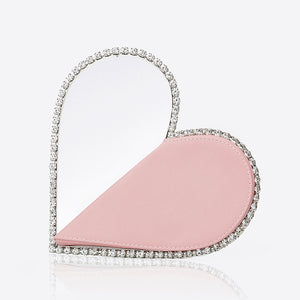 Women diamond heart evening bags