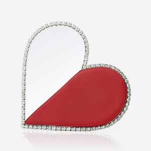 Women diamond heart evening bags