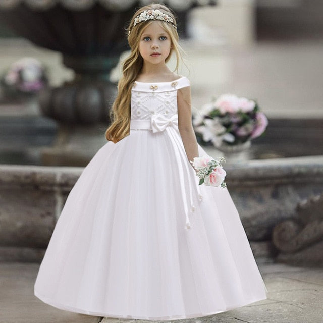 2021 filles adolescentes robe enfants demoiselle d'honneur enfants robes pour filles vêtements princesse robe fête robe de mariée Costume 8 10 12 Y