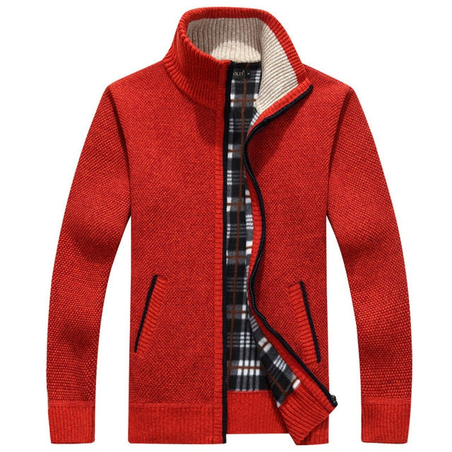 Autumn men's sweater, warm leisure cardigan