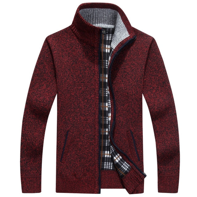 Autumn men's sweater, warm leisure cardigan